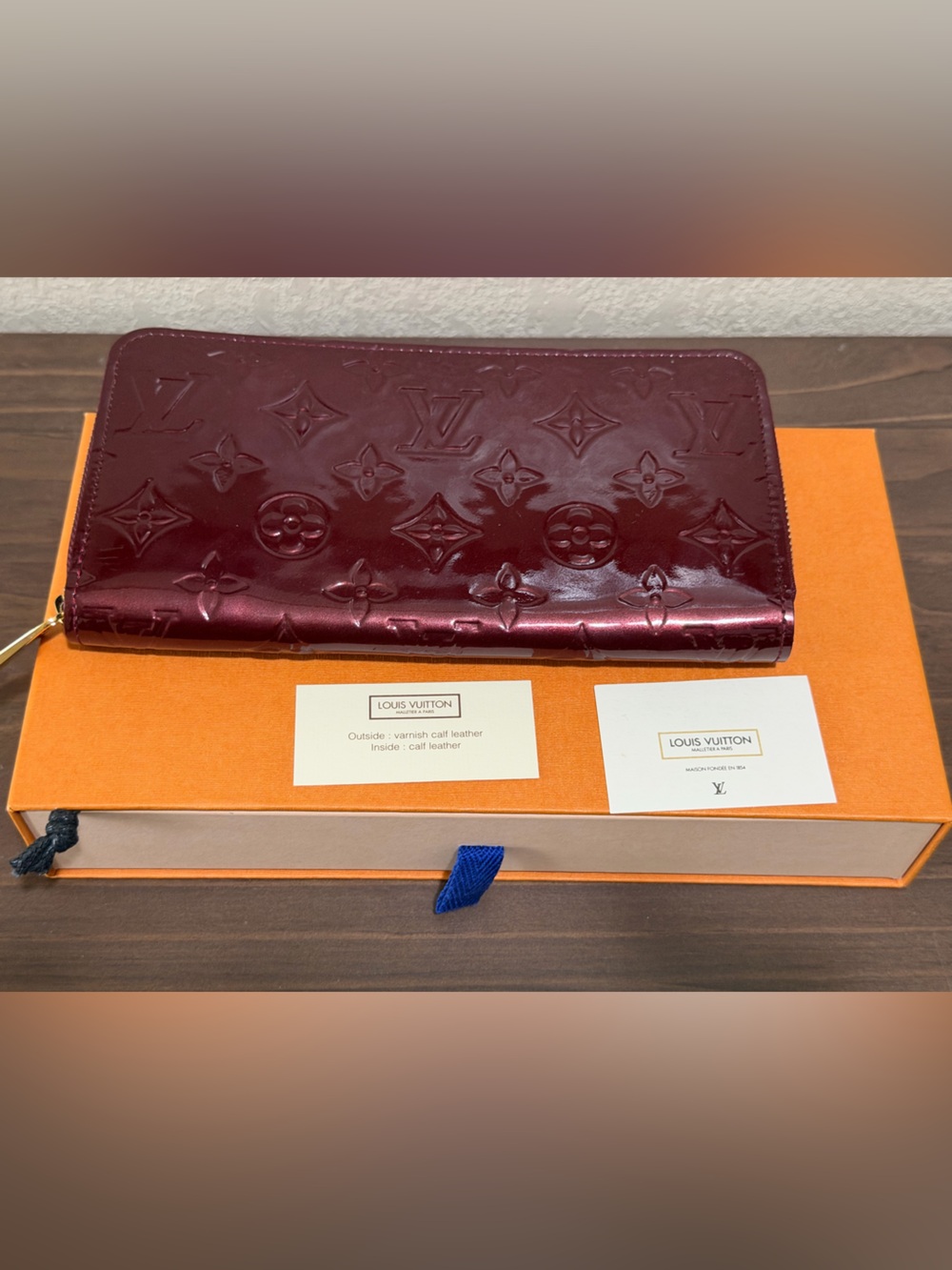 Louis Vuitton Vernis Zip-Around Wallet - Amarante (COA incl)